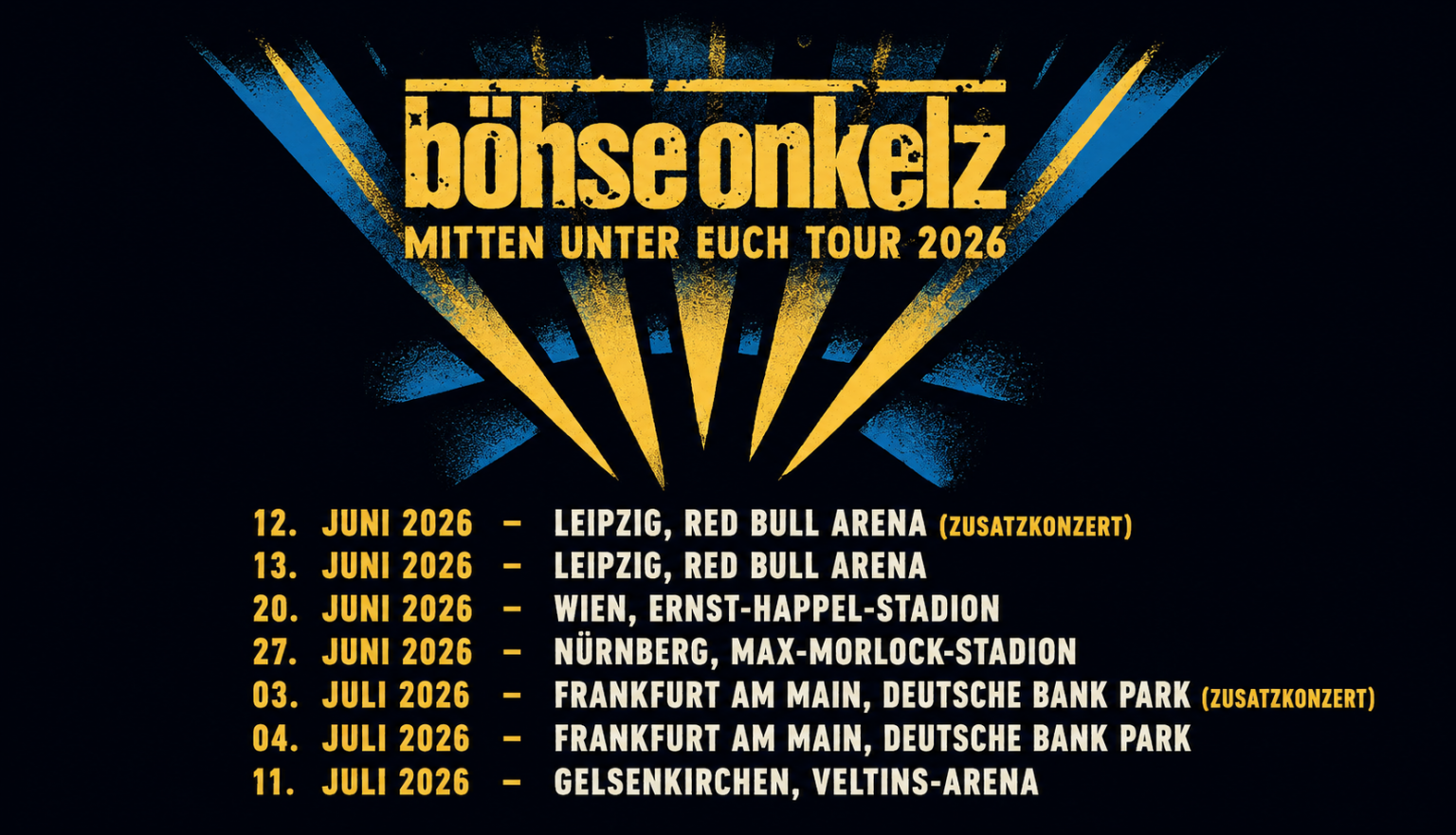BÖHSE ONKELZ TOUR 2026