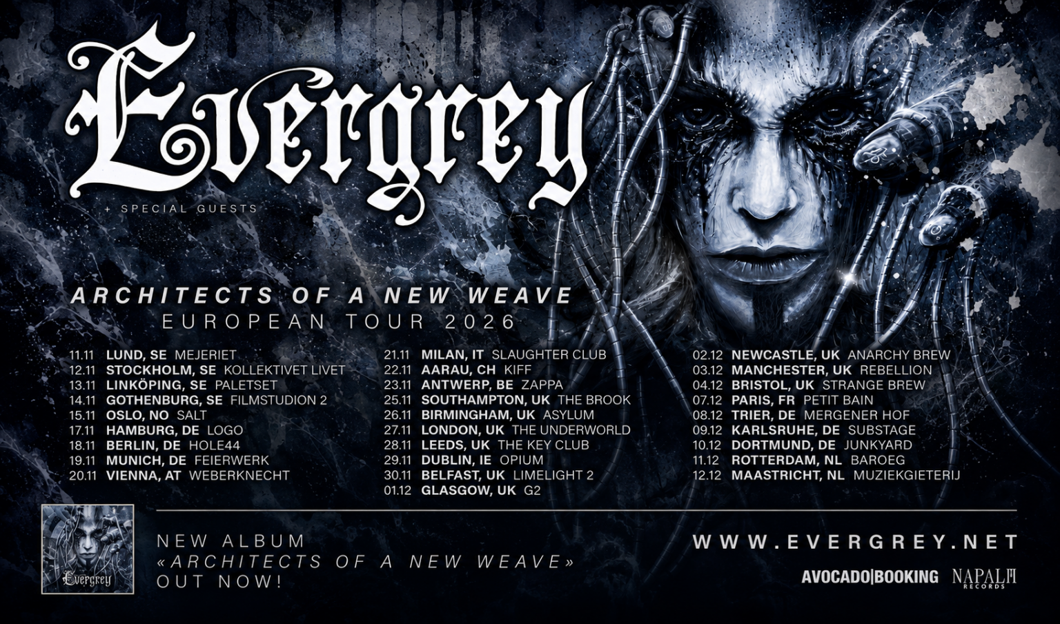 EVERGREY – Architects Of A New Weave Tour 2026 in Europa