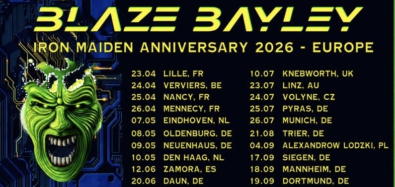 BLAZE BAYLEY – IRON MAIDEN ANNIVERSARY TOUR 2026