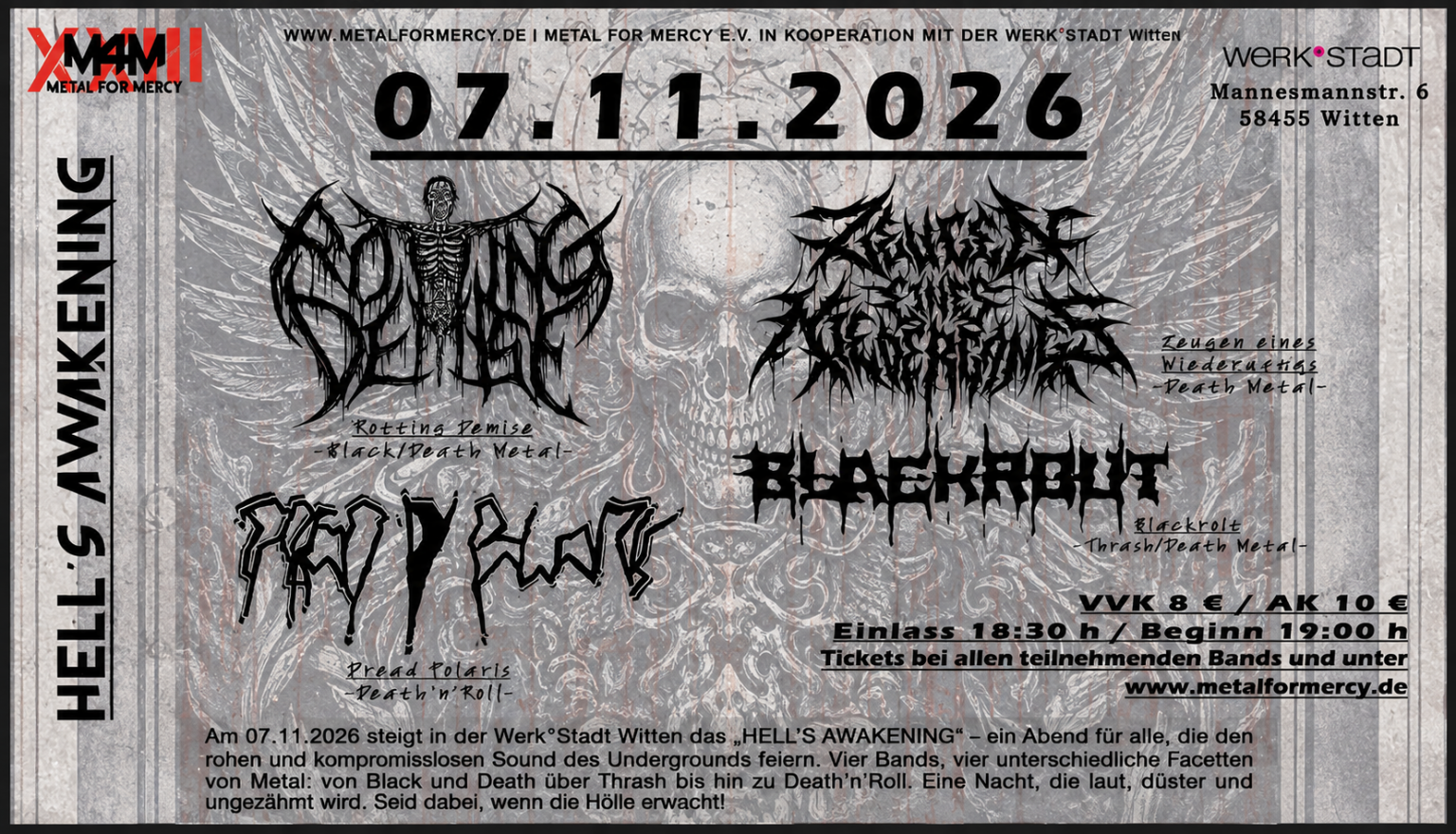 HELL’S AWAKENING: Vier Bands beim Metal For Mercy in Witten